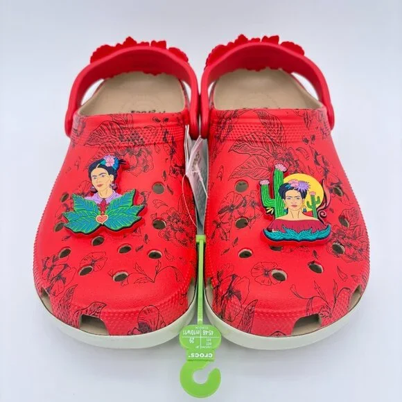 NWT Mens Size 11 Frida Kahlo Bone Red Crocs Classic Clogs - Picture 2 of 11